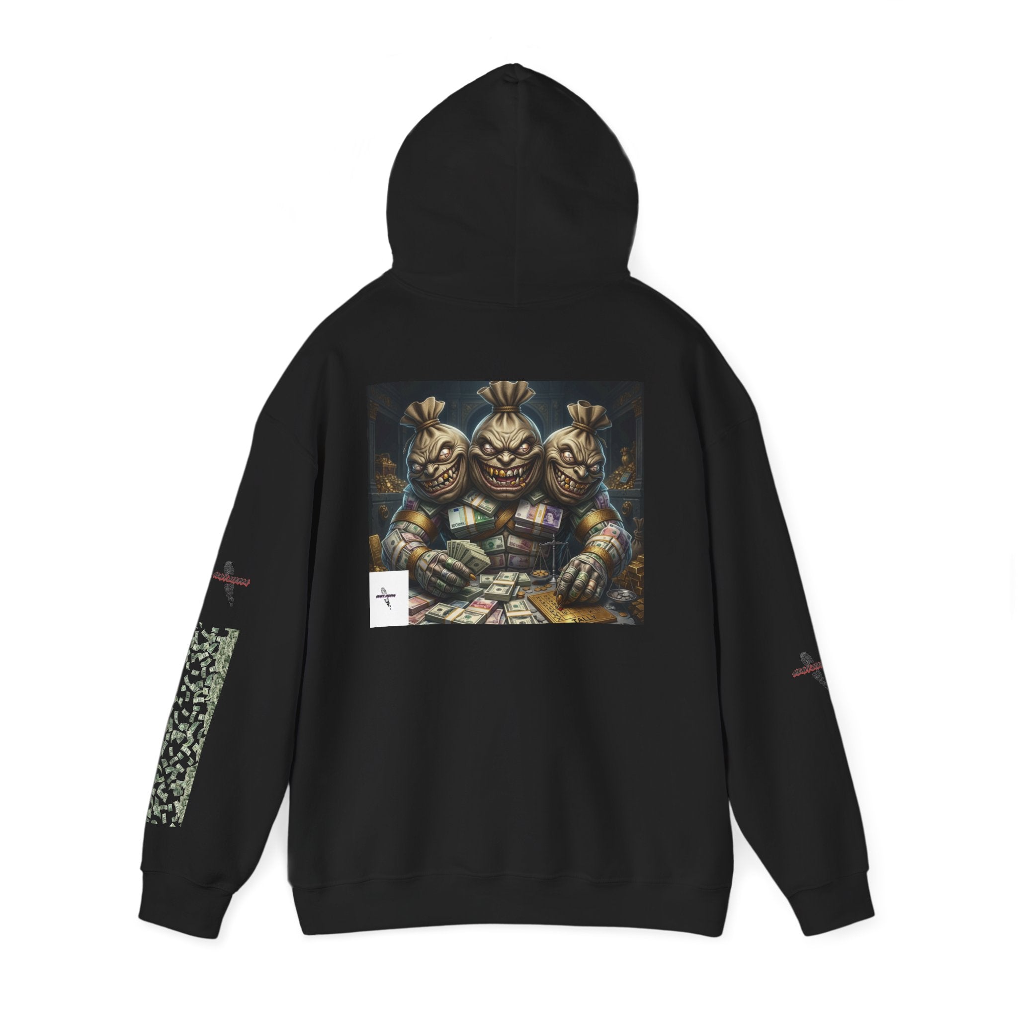 Creepy Clown Trio Hoodie — "Mama's Servant" Horror Graphic Pullover