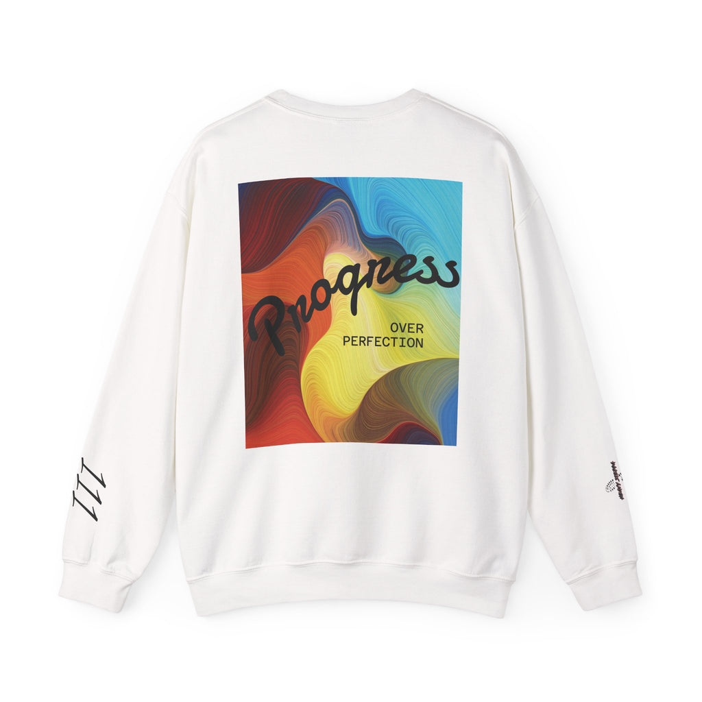 Progress Over Perfection Crewneck Sweatshirt — "Heavy Steppa H.S.T.B" Graphic Pullover