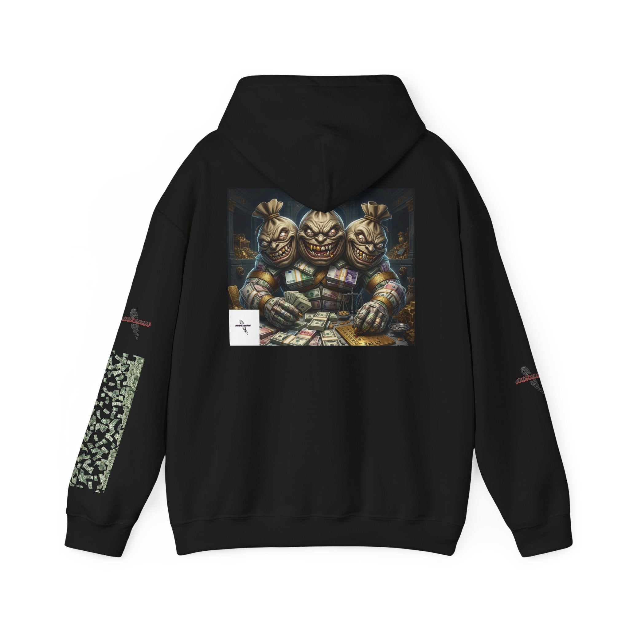 Creepy Clown Trio Hoodie — "Mama's Servant" Horror Graphic Pullover