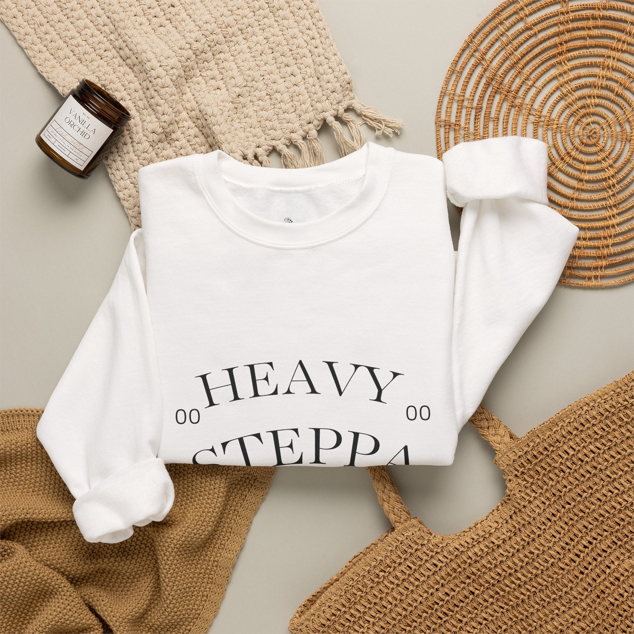 Progress Over Perfection Crewneck Sweatshirt — "Heavy Steppa H.S.T.B" Graphic Pullover