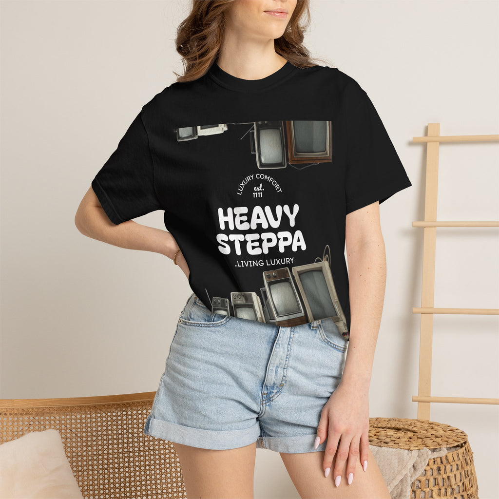 Heavy Steppa Tee — 'Heavy Steppa / Living Luxury' Graphic T-Shirt