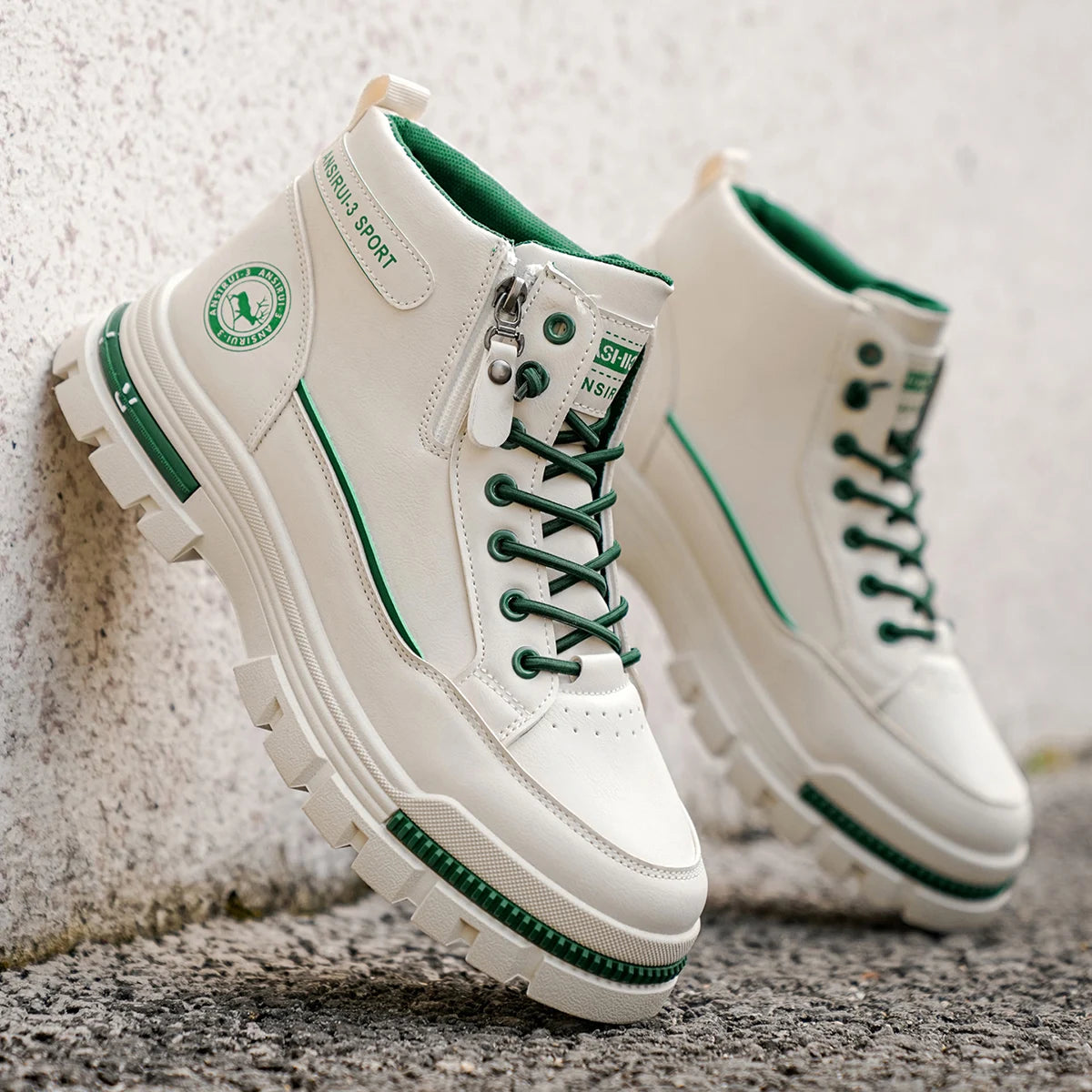 Men's high top denim boots, casual sports shoes, trendy and fashionable men's boots