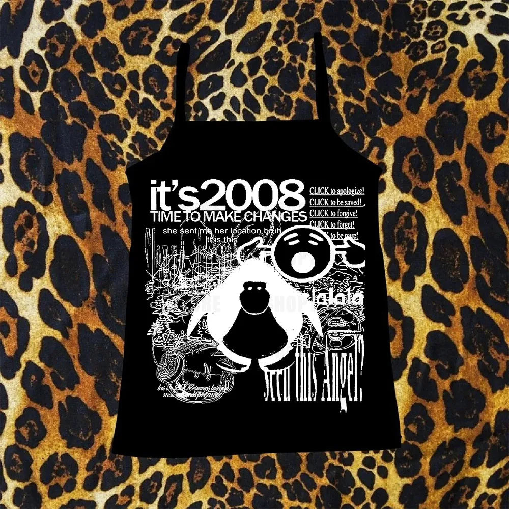 Gothic Clothes Women Tops Cute Tops With Suspenders Woman Clothing Crop Top Women Aesthetic Aesthetic Women's Blouses Harajuku