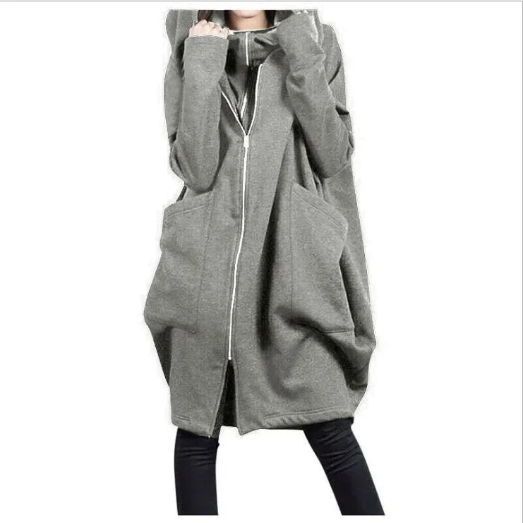 Hoodies Baggy Hooded Sweatshirt for Women Full Zip Up Woman Tops With Zipper New In Loose Harajuku Fashion Outerwears M E Basic