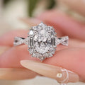 1 Carat D Color Oval Cut Moissanite Diamond Ring with GRA S925 Silver Engagement Rings Promise Wedding Bands for Women Jewelry