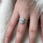1 Carat D Color Oval Cut Moissanite Diamond Ring with GRA S925 Silver Engagement Rings Promise Wedding Bands for Women Jewelry